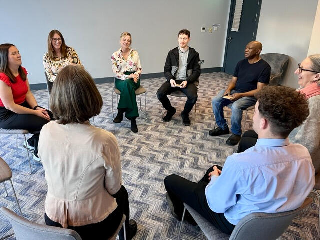 Transforming Work Cultures Isolde Norris and Eimear Carney leading a team activity